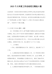 2023个人年度工作总结范文精选8篇