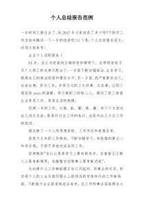 个人总结报告范例