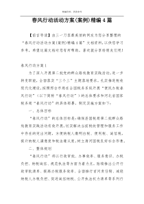 春风行动活动方案(案例)精编4篇