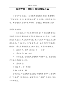 策划方案（实例）案例精编3篇