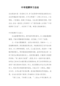 中学观摩学习总结