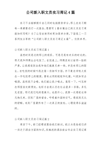 公司新入职文员实习周记4篇