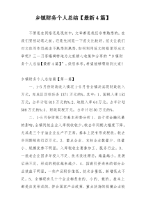 乡镇财务个人总结【最新4篇】