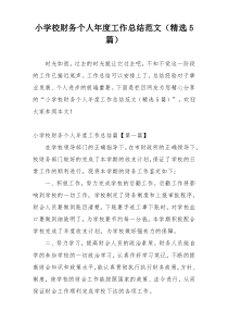 小学校财务个人年度工作总结范文（精选5篇）