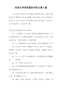 收到大学录取通知书的文案4篇
