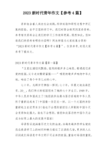 2023新时代青年作文【参考4篇】