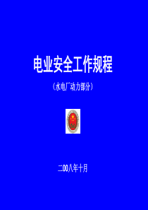 《电业安全工作规程(水电厂动力部分)》讲义