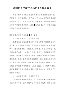 项目财务年度个人总结【汇编5篇】