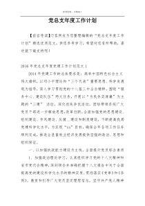 党总支年度工作计划