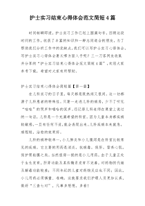 护士实习结束心得体会范文简短4篇