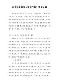 审计财务年度（述职报告）通用4篇
