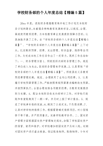 学校财务部的个人年度总结【精编5篇】