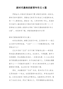 新时代最美的新青年作文4篇