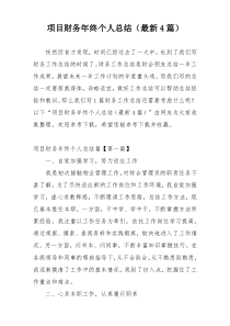 项目财务年终个人总结（最新4篇）