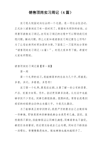 销售顶岗实习周记（4篇）