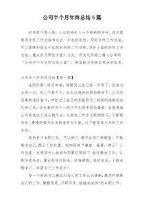 公司半个月年终总结5篇