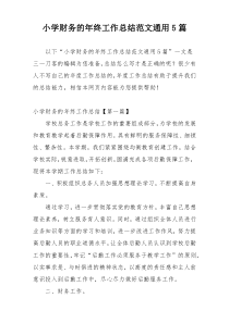 小学财务的年终工作总结范文通用5篇