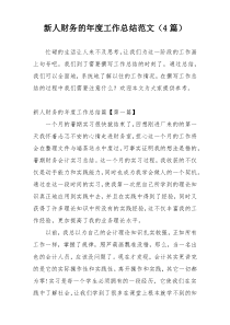 新人财务的年度工作总结范文（4篇）