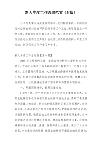 新人年度工作总结范文（5篇）