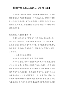 检测年终工作总结范文【实用4篇】