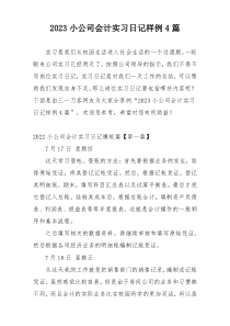 2023小公司会计实习日记样例4篇