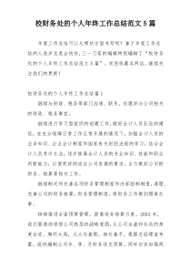校财务处的个人年终工作总结范文5篇