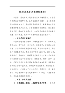 XX文化旅游局长年度述职述廉报告