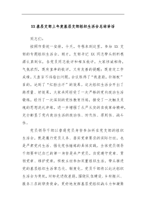 XX基层支部上年度基层支部组织生活会总结讲话