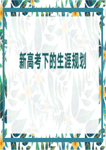 新高考下的生涯规划