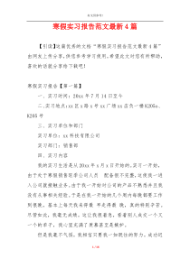 寒假实习报告范文最新4篇