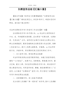 扫黑宣传总结【汇编5篇】