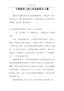 干部竞争上岗工作总结范文3篇