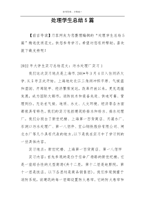 处理学生总结5篇