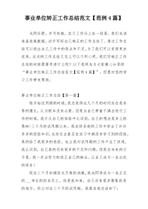 事业单位转正工作总结范文【范例4篇】