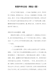 客服年终总结（精选5篇）