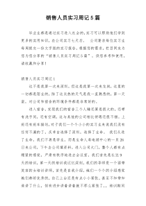 销售人员实习周记5篇