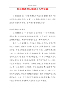 社会实践的心得体会范文4篇