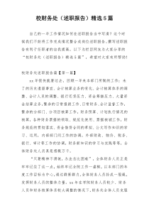 校财务处（述职报告）精选5篇