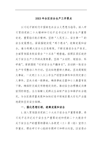 2023年全区安全生产工作要点