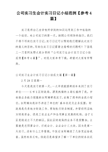 公司实习生会计实习日记小结范例【参考4篇】