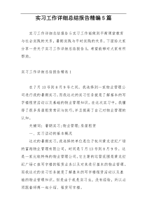 实习工作详细总结报告精编5篇