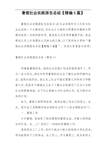 暑假社会实践报告总结【精编5篇】