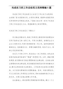完成实习的工作总结范文范例精编5篇