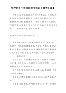 学校财务工作总结范文报告【参考5篇】