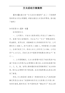 方太活动方案案例
