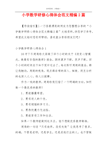 小学数学研修心得体会范文精编2篇