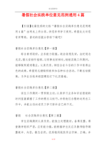 暑假社会实践单位意见范例通用4篇