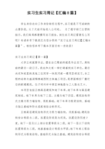 实习生实习周记【汇编8篇】