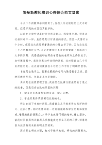简短新教师培训心得体会范文鉴赏