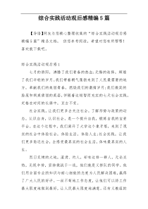 综合实践活动观后感精编5篇
